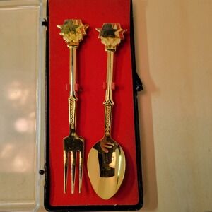 1984 Los Angeles Olympics Collectible Gold Spoon and Fork‎ Set